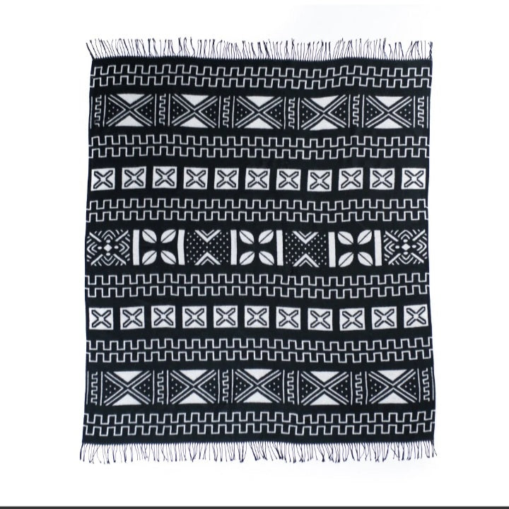 Mud cloth throw - Black