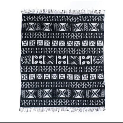 Mud cloth throw - Black