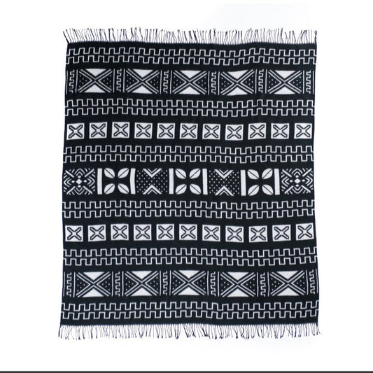 Mud cloth throw - Black