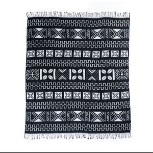 Mud cloth throw - Black