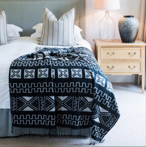 Mud cloth throw - Black