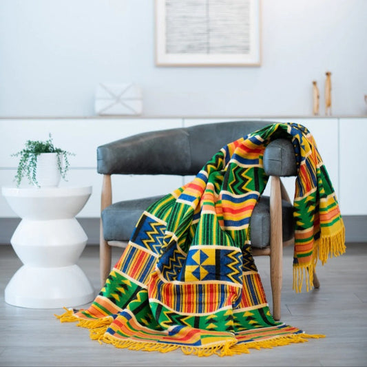 Kente throw - Yellow