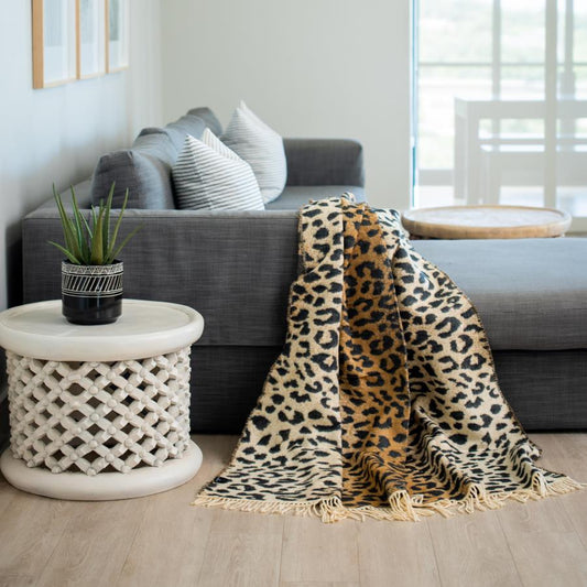 Leopard skin throw