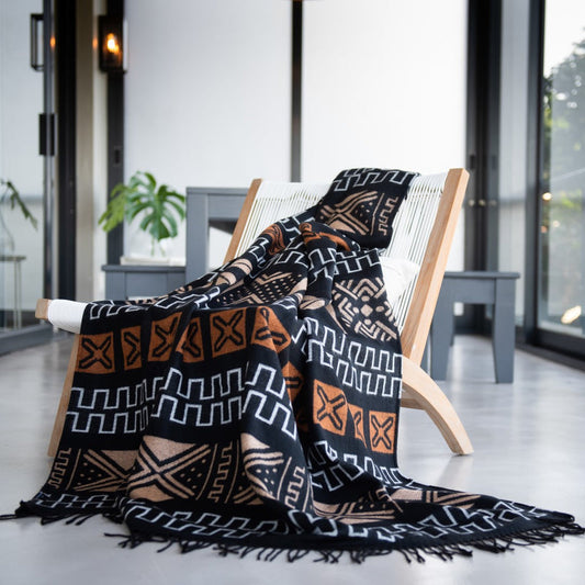 Mud cloth throw - Natural