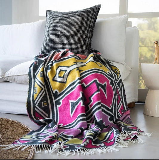 Ndebele art throw - Vibrant